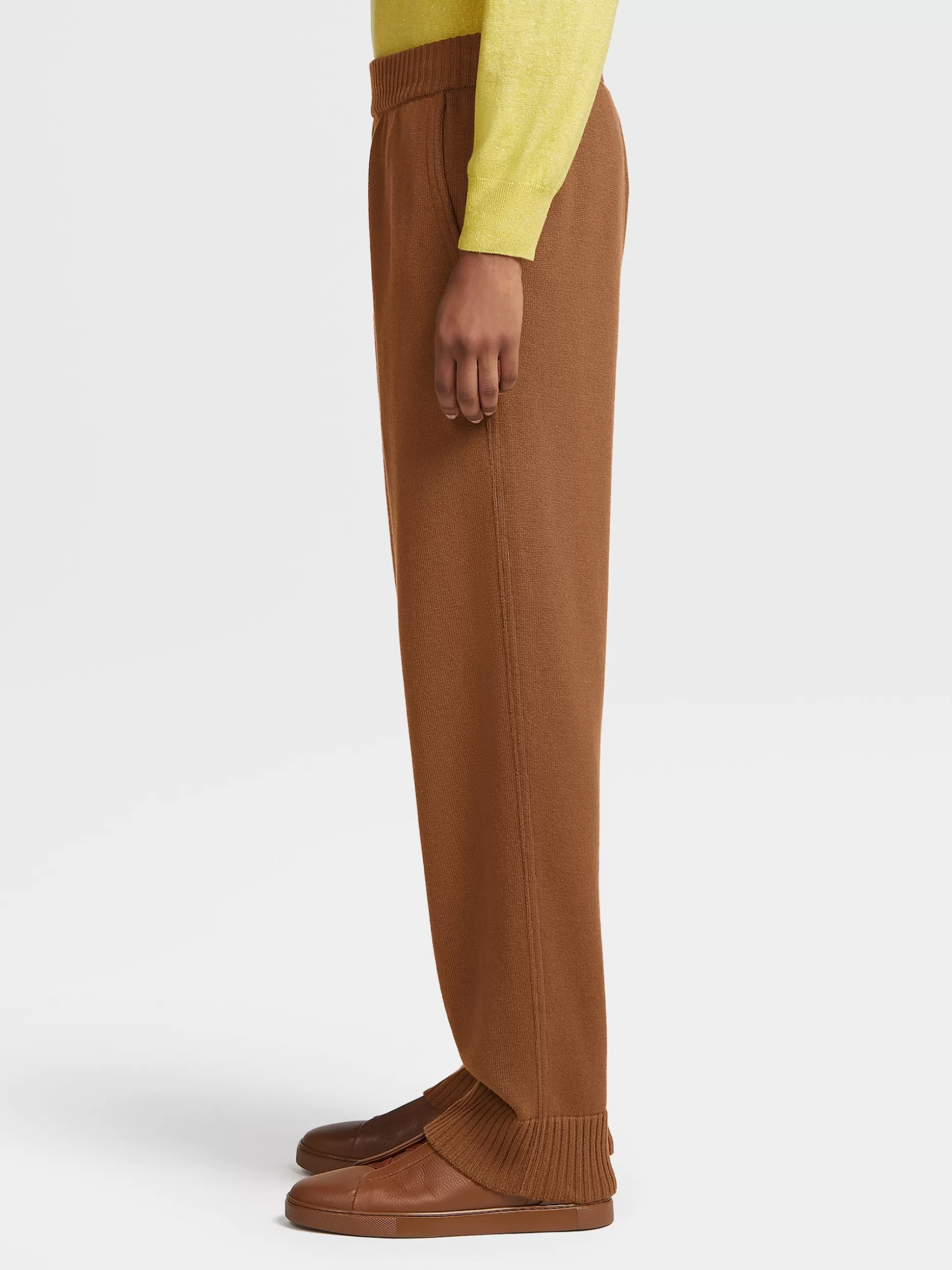 Men ZEGNA Color Cashmere And Cotton Knit Joggers