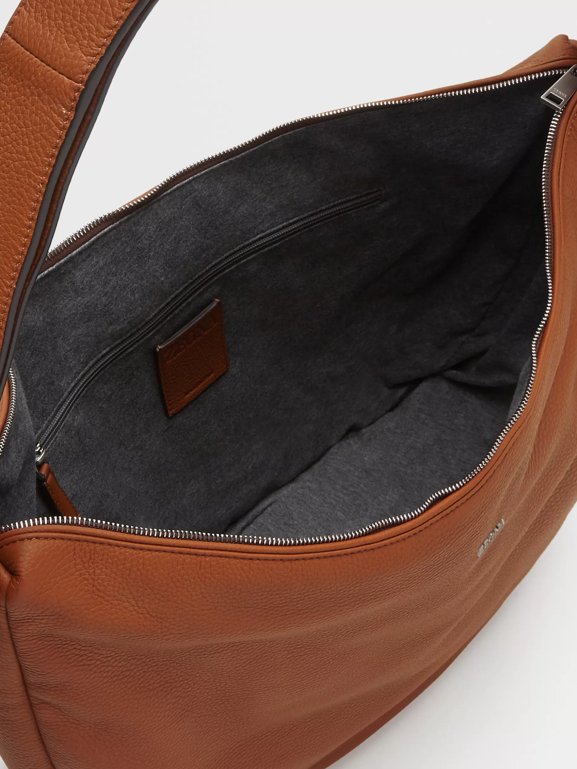Men ZEGNA Color Deerskin Panorama Hobo Bag