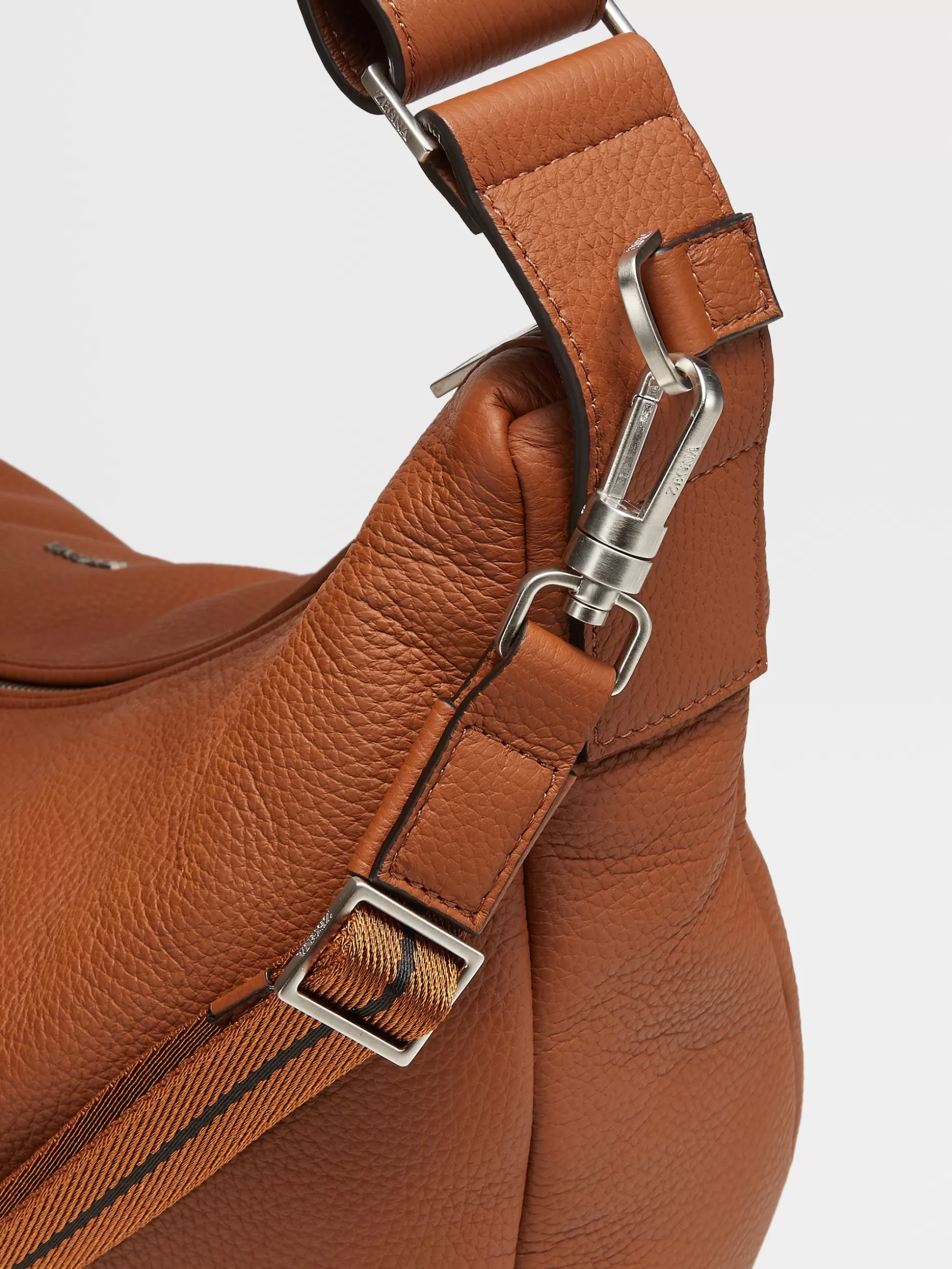 Men ZEGNA Color Deerskin Panorama Hobo Bag