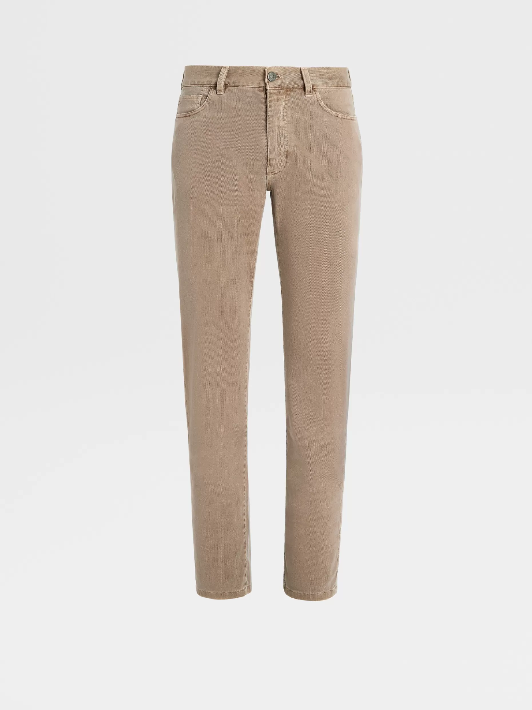 Men ZEGNA Color Delave Garment Dyed Stretch Cotton 5-Pocket Jeans